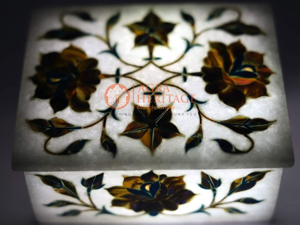 Jewelry Organizer Pauashell Marquetry Floral Art